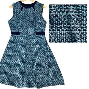 Pink Martini A-Line Tweed Dress Womens Med Preppy Office Minimalist Classiccore